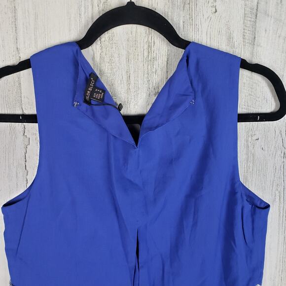 NWT Colorblock Royal Blue Sleeveless V-Neck Mini Dress Women's Size Medium - Picture 7 of 10